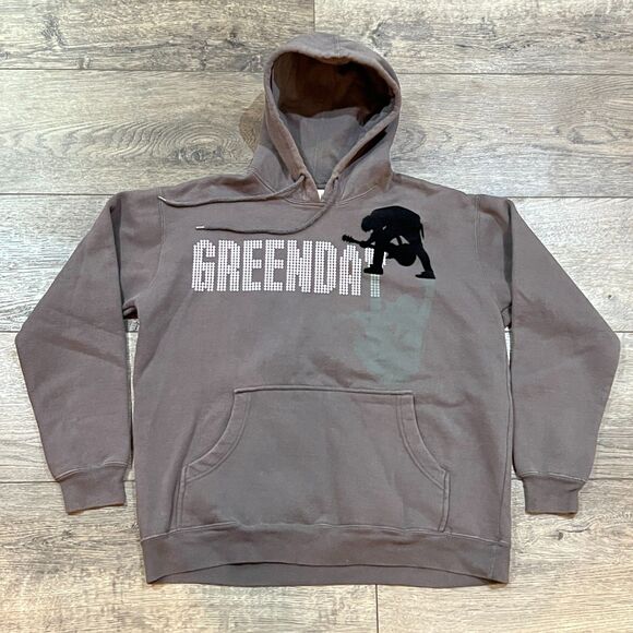 Vintage Y2K Cinder Block Green Day Concert Tour Gray Hoodie Size Large - Picture 1 of 6